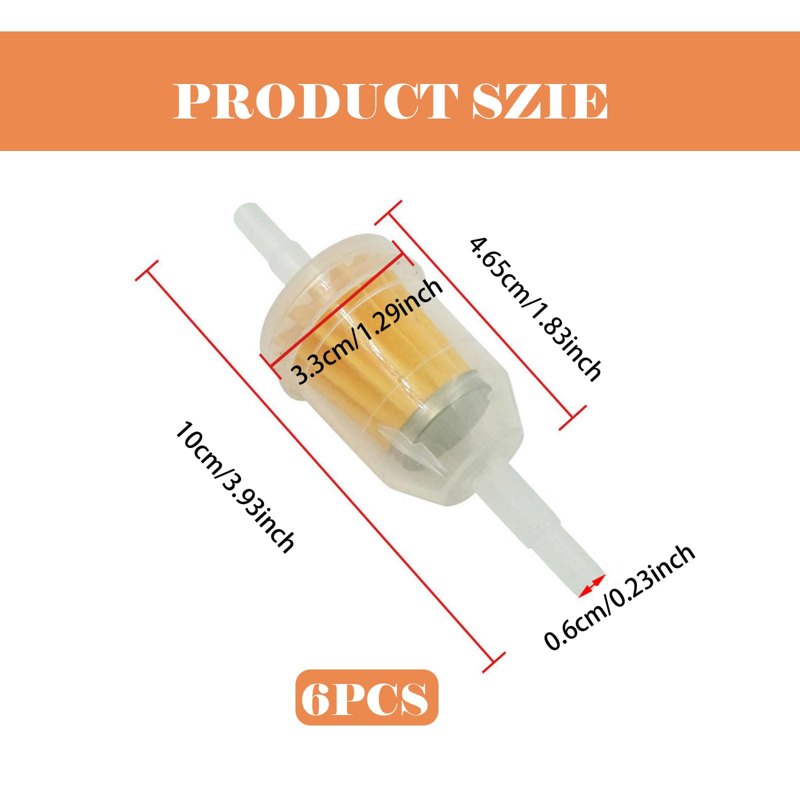 TAKONE Benzinfilter 6mm - 4 Stück Mit Magnet Für Motorrad & Rasenmäher