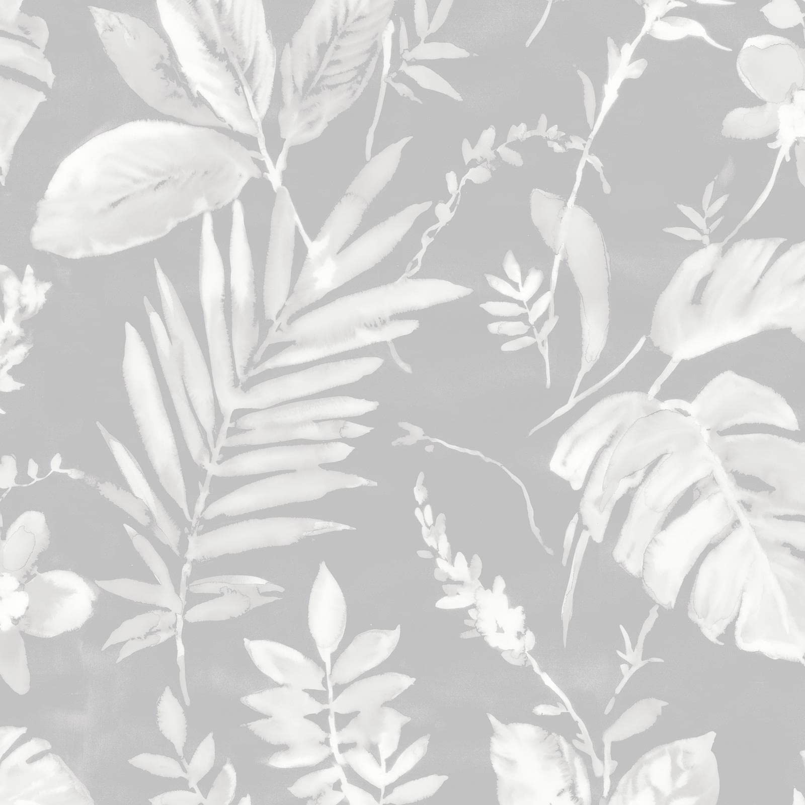Muriva Tane Leaf Grey Wallpaper 184501 - Tropical Palm Jungle Leaf Foliage Tree