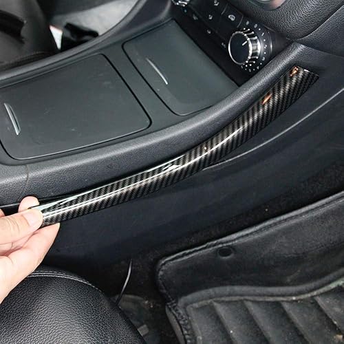 YIWANG Fibra de carbono estilo interior del coche consola central tiras ajuste etiqueta engomada para Mercedes Benz Clase A GLA CLA 200 220