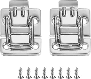 PATIKIL Fastener Toggle Latches Catch Chest, 2Pcs Metal Suitcase Boxes Buckles Retro Trunk Box Hasp Lock with Screw for Wooden Packing Case Toolbox Cabinet, Silver