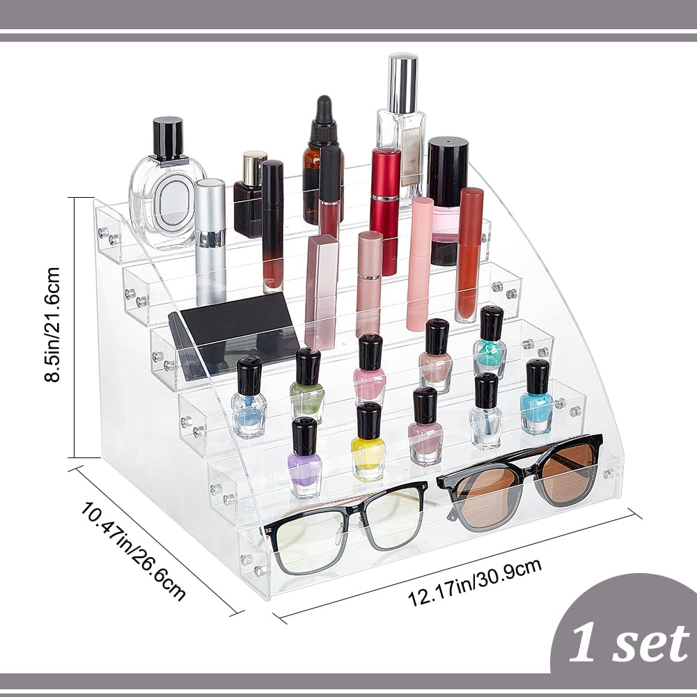 CRASPIRE 6 Layers Nail Polish Organizer Acrylic Paint Organizer Sunglass Storage Essential Oil Displays Holder for Craft Hobby Storage Paint Rack Large Capacity Nail Polish Holder Makeup Organizer