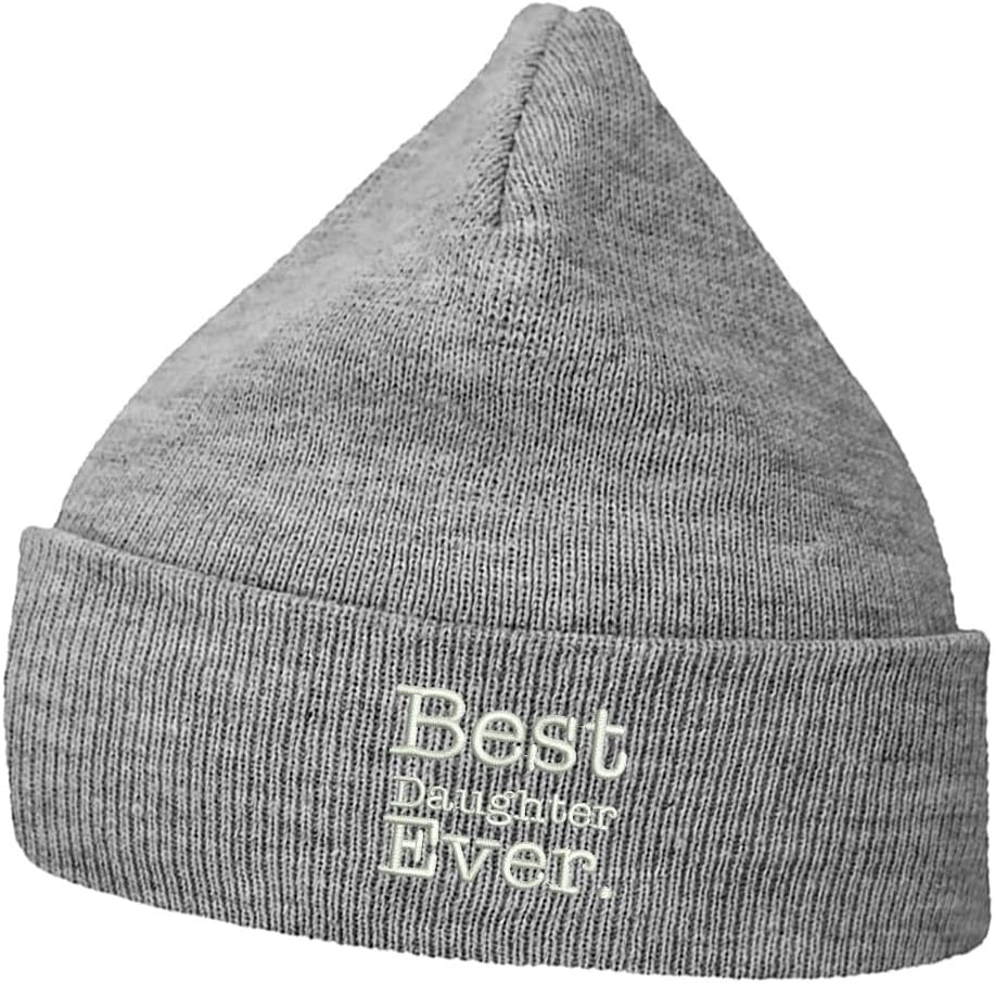 Mens Beanie Knit Hats Best Daughter Ever Embroidered Unisex Casual Beanies Hats for Winter