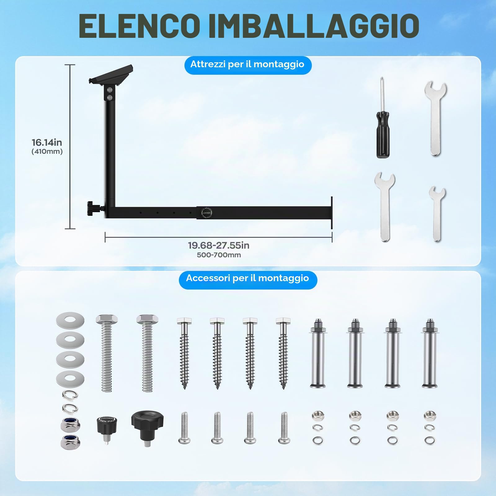 IMAYCC Starlink Gen 3 Mount, 360 ° Regolabile Supporto Starlink Gen 3 Lungo Scalabile Kit Di Montaggio Starlink V3 Pole Mount con Adattatore per tubo Starlink Gen 3 per Internet Starlink