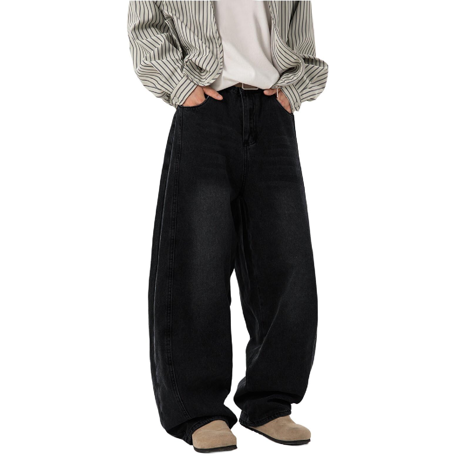 AIFARLD Mens Baggy Jeans Wide Leg Denim Pants Hip Hop Casual Loose Fit Long Trousers Streetwear Y2K