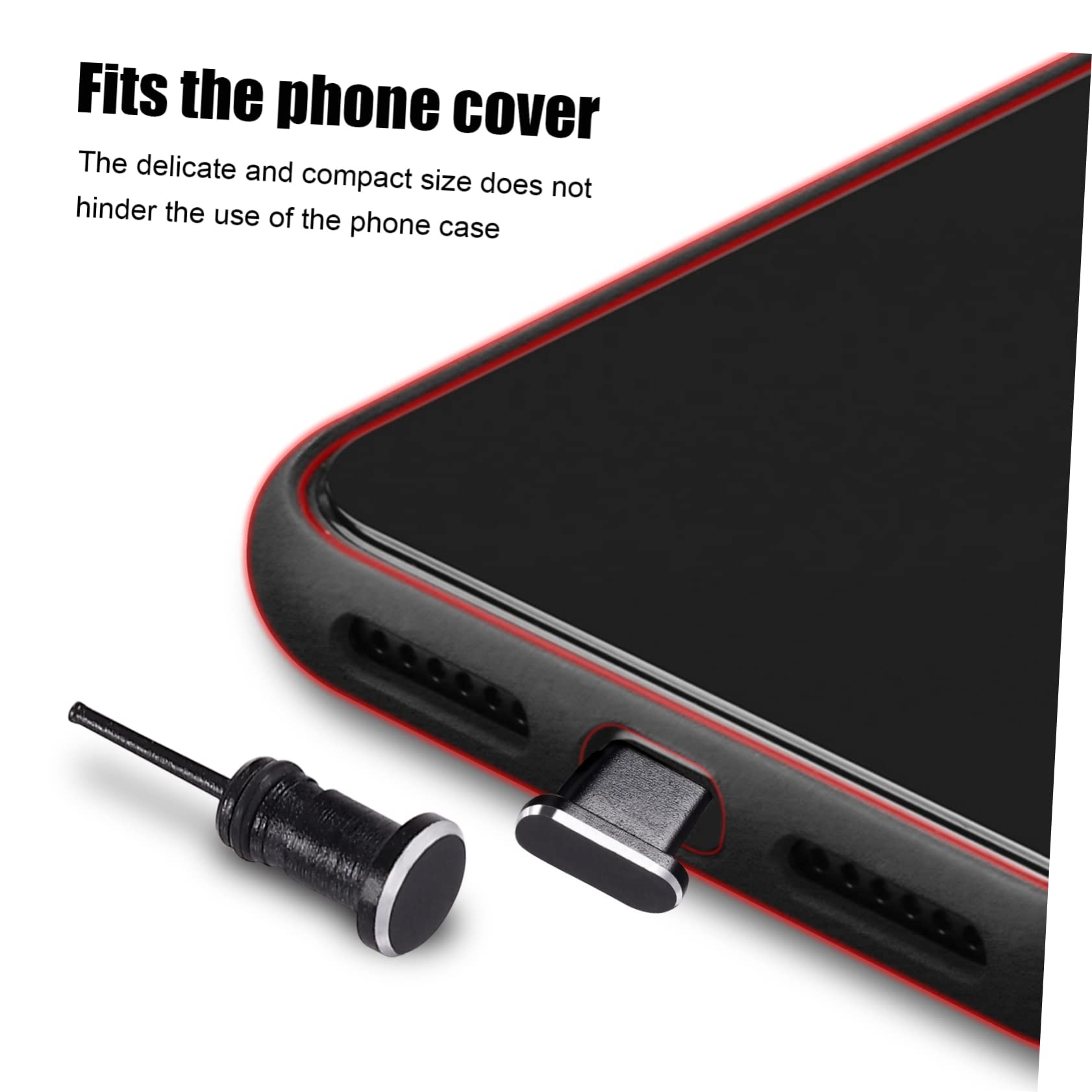 DOITOOL 5 Juegos Enchufe Teléfono Móvil a Prueba Polvo Cubierta del Puerto Carga Auricular para Teléfono Celular Enchufe Puerto Enchufe Tipo c Metal Androide Componente