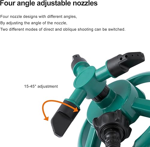 Miniatura 6 de Aspersor de césped de base redonda de 360, rociador giratorio ajustable para patio, riego de jardín con patrones de pulverización eficientes en agua