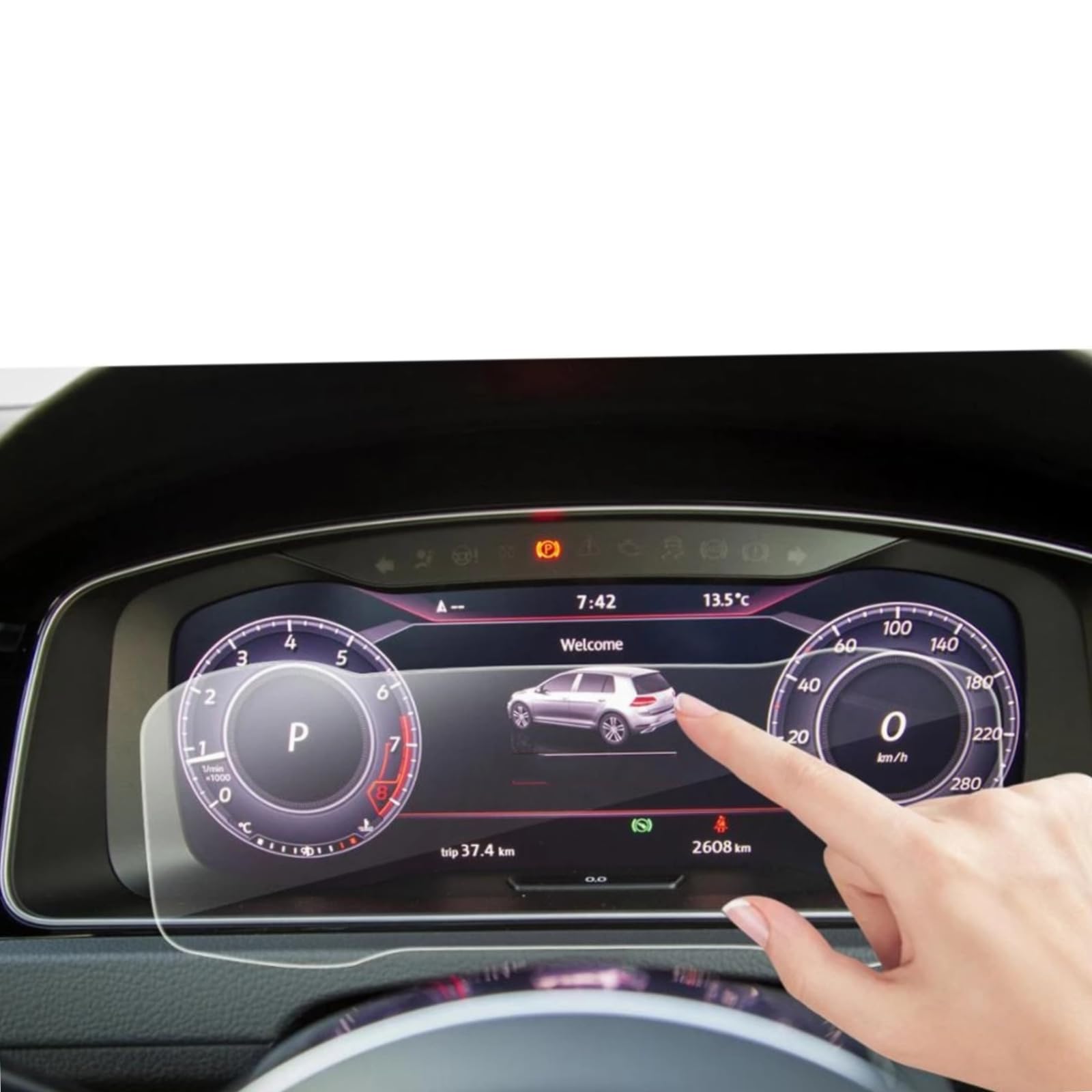 para VW,para Golf 7 2018 Pantalla de visualización de Instrumentos de Coche de 12,3 Pulgadas, Accesorios de película antiarañazos para Interiores de automóviles de Vidrio Templado