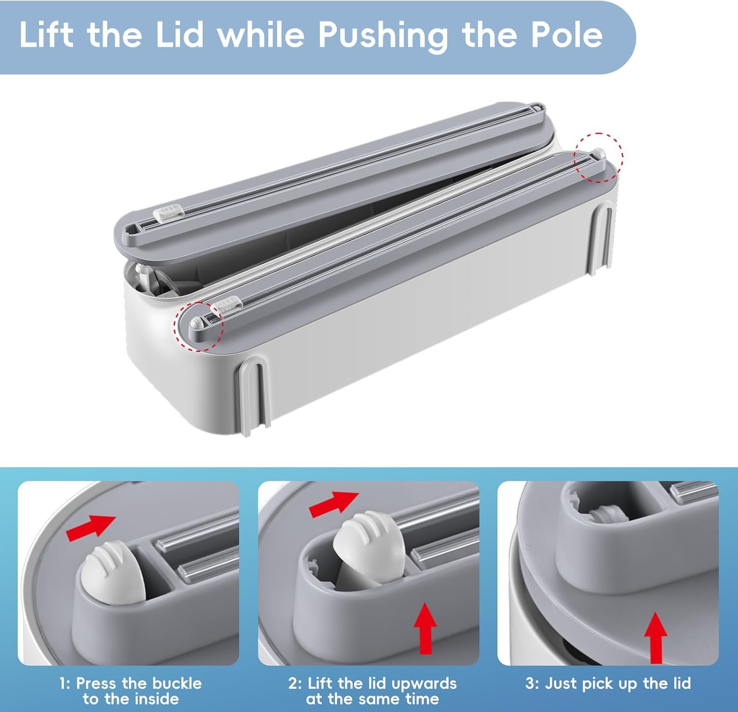 Keukenrolhouder 3-in-1 wandrolhouder vershoudfoliedispenser-magneet