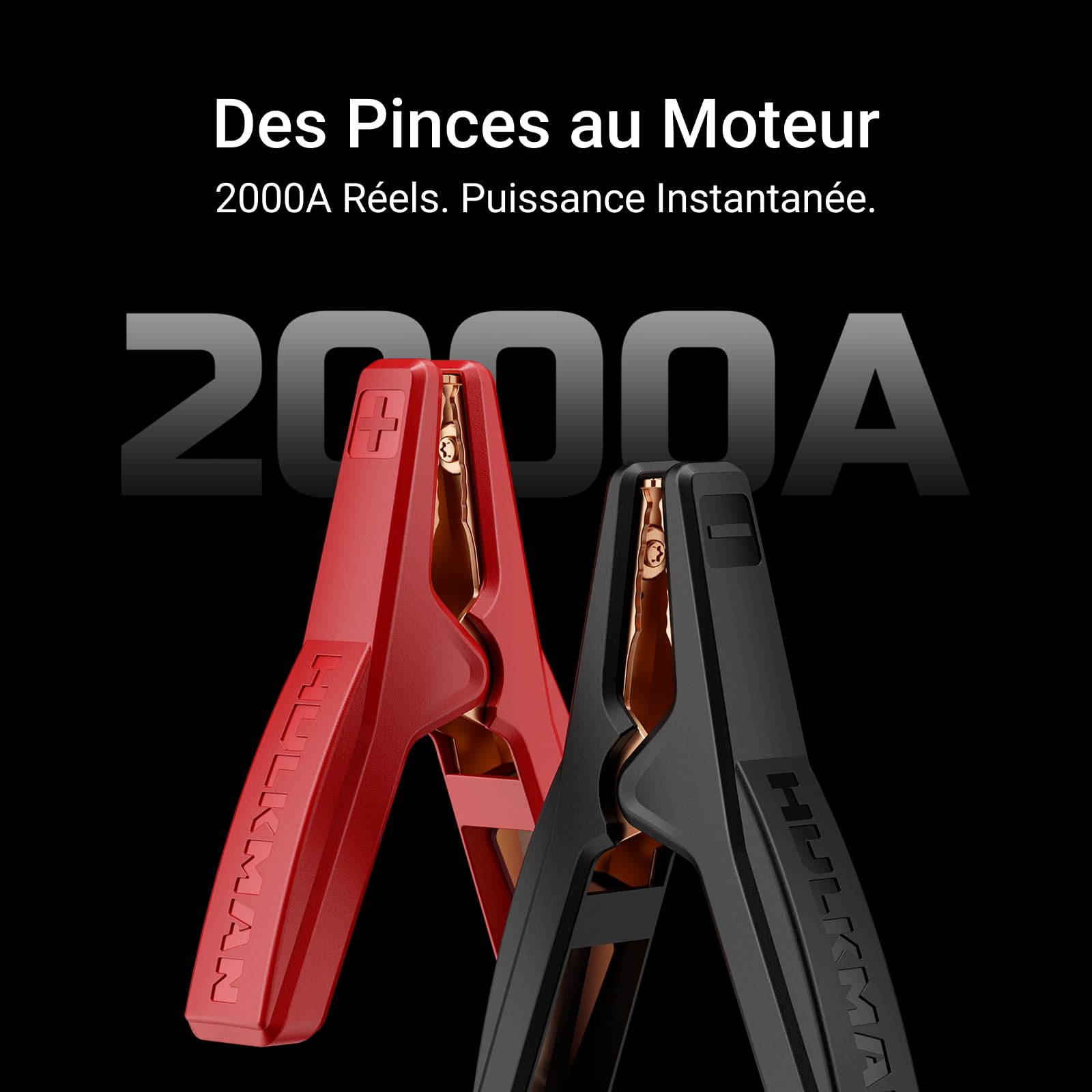 HULKMAN Alpha85 Booster Batterie Voiture, 2000 Amp 20000mAh, Grand et Pratique Écran LED, Démarreur à Batterie au Lithium de 12V, pour Moteurs à Essence jusqu'à 8,5L, à Diesel jusqu'à 6L