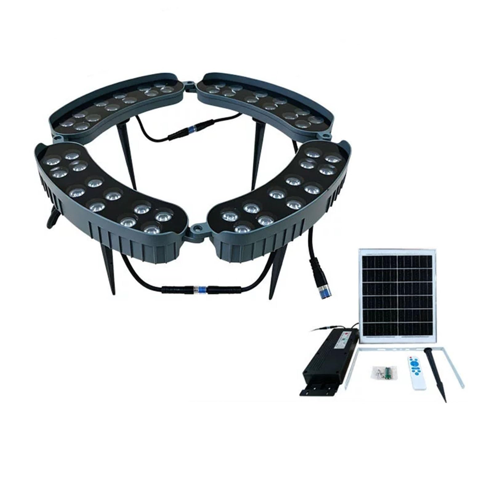 JCWGLY Outdoor Solar Palm Tree Ring Light 48-108W LED Landscape Spotlight IP65 Waterproof Floodlights for Large Tree, Plant, Yard, Garden Decoration and Lighting(White Light,48W)