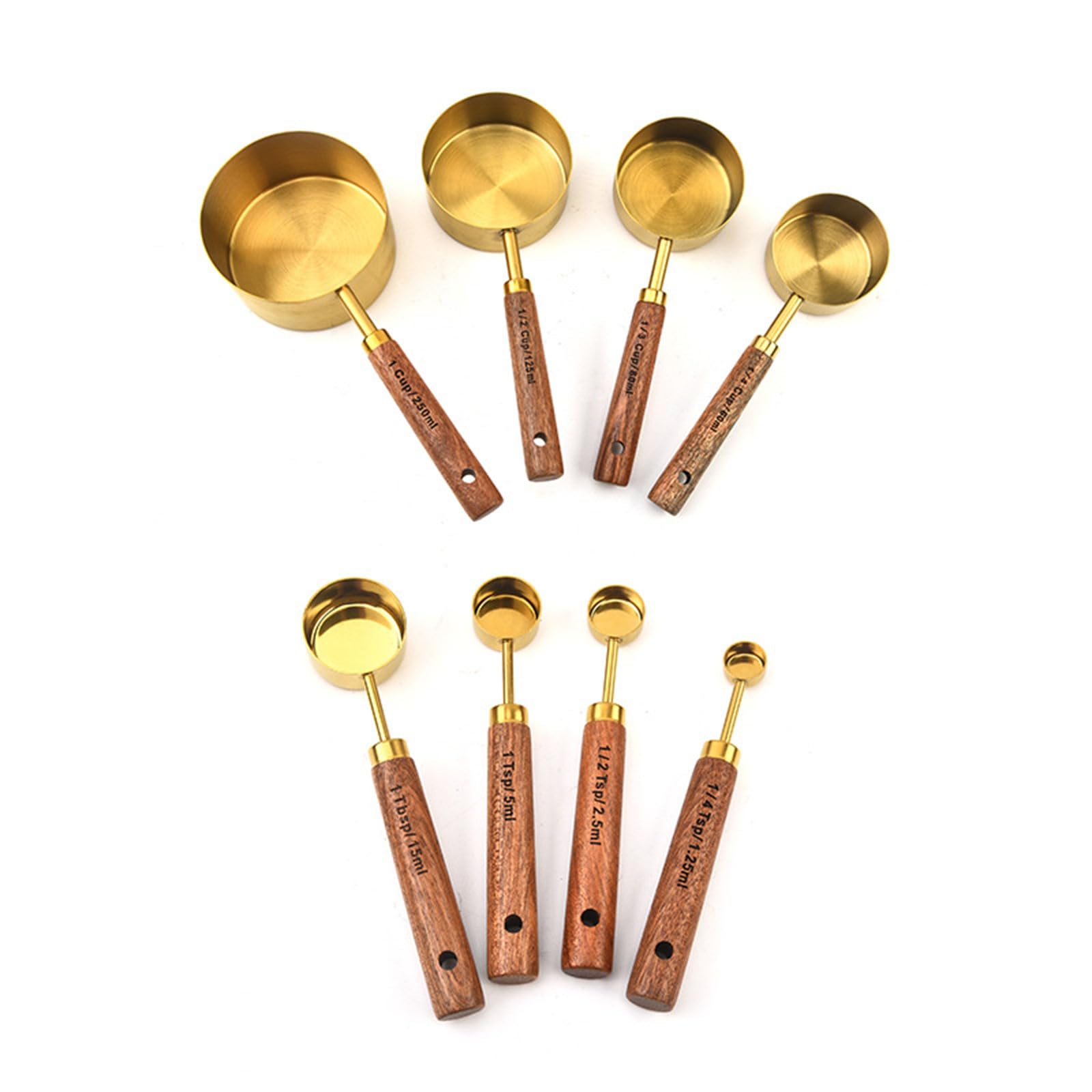 Buxuaaaa 8Pcs Stainless Steels Measuring Spoons Tablespoon Small Cup Coffee Scoops for Coffee, Teas, Sugar, Milk Baking Tool Stainless Steels Measuring Spoons Baking Tool