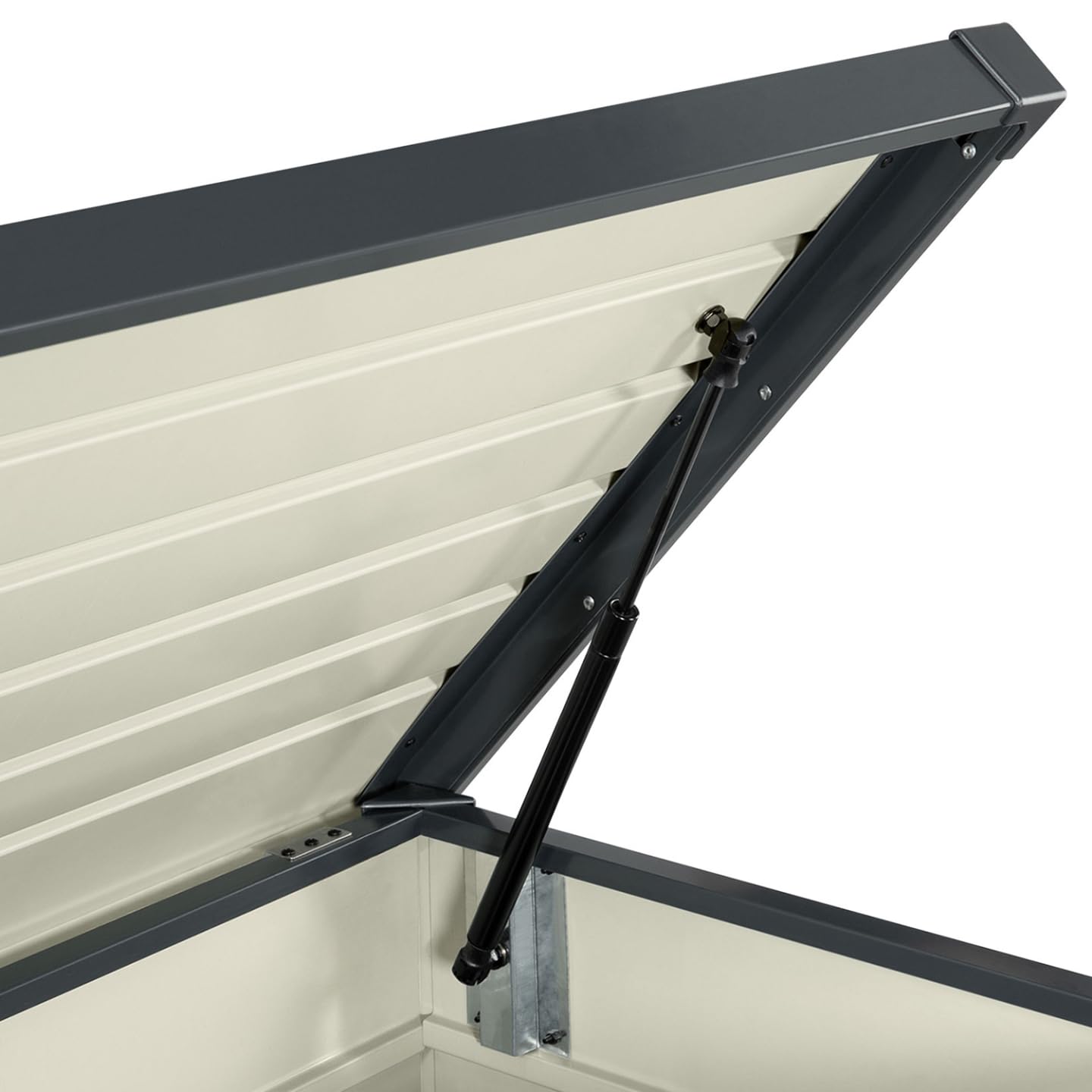 IDMarket - Baule Contenitore Metallico con Serratura Grigio Antracite per Giardino 350L