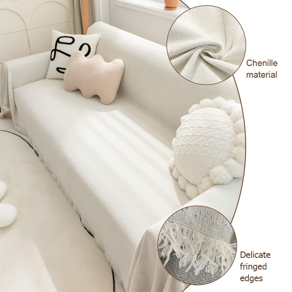 FANSU Telo Copridivano 1 2 3 4 Posti, Copriletto Matrimoniale Multiuso Copritutto, Coperta Copridivano Tinta Unita, Lavabile Coperta Decorativa per Divano (Grigio Chiaro,180x300cm)
