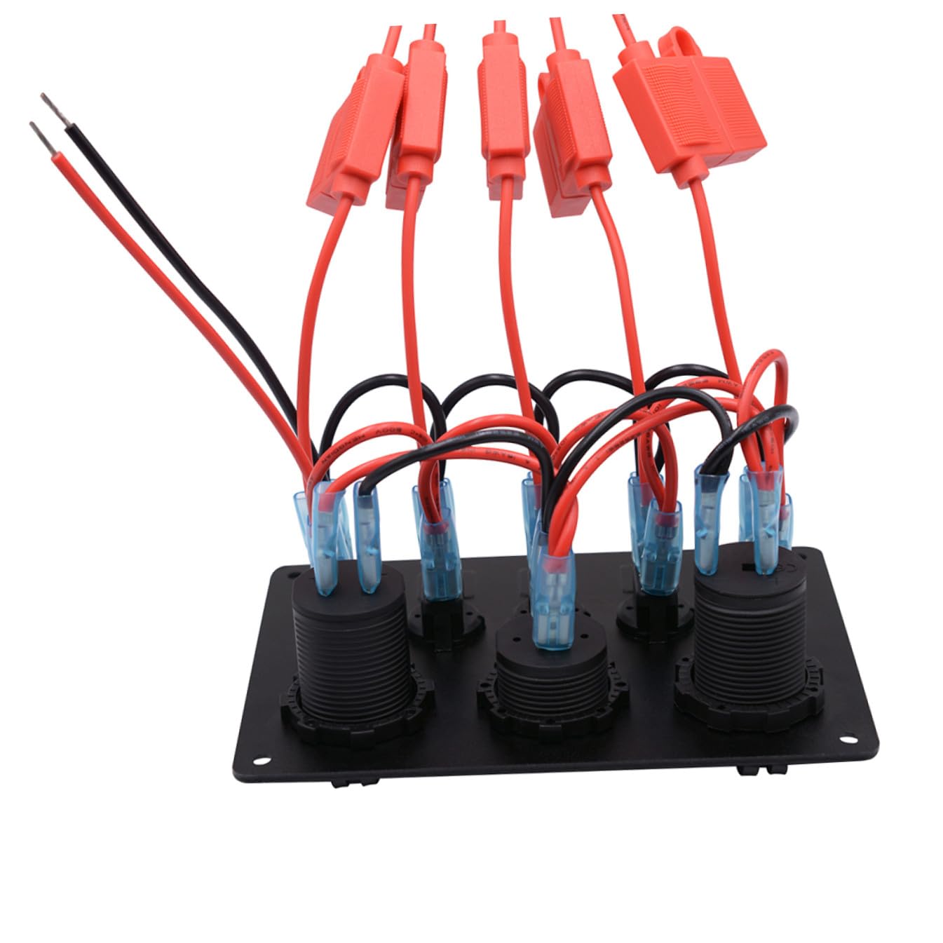 ibasenice 24v Panel Kombinacyjny z Przyciskami i Podświetleniem Led Panel Sterujący Do Samochodu Łodzi Rv z Podwójnym Ładowaniem Usb i Woltomierzem Niebieskie Światło