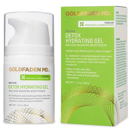 GOLDFADEN MD Gel hidratante Detox para rostro | BHA Skin Balancing Treatment Moisturizer w/Salicylic Acid & Mallow Extract| Ayuda a limpiar y