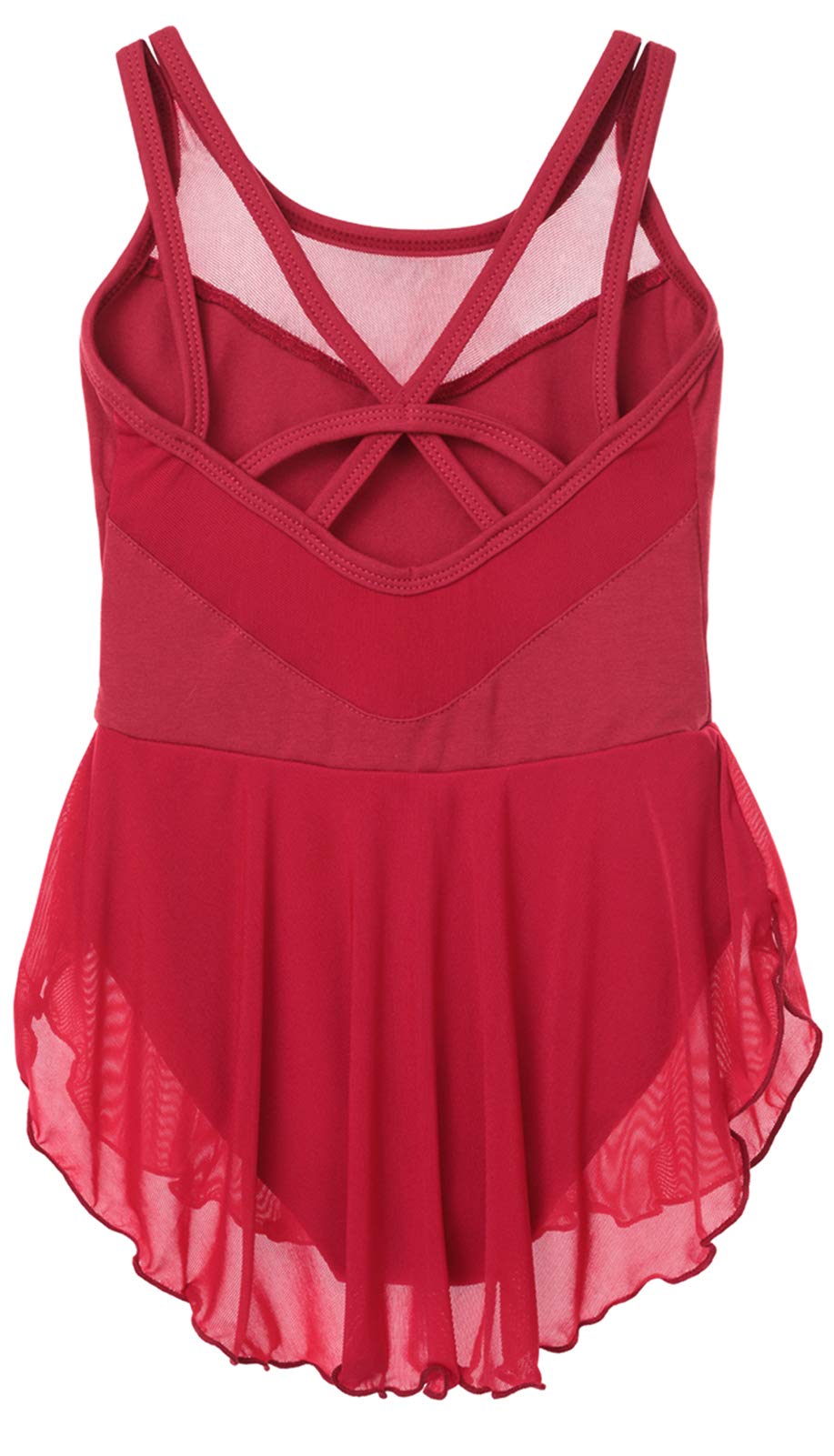 Soudittur Maillot de Danza Algodón Tutú Vestido de Ballet Gimnasia Leotardo Body Clásico Manga Corta para Niña