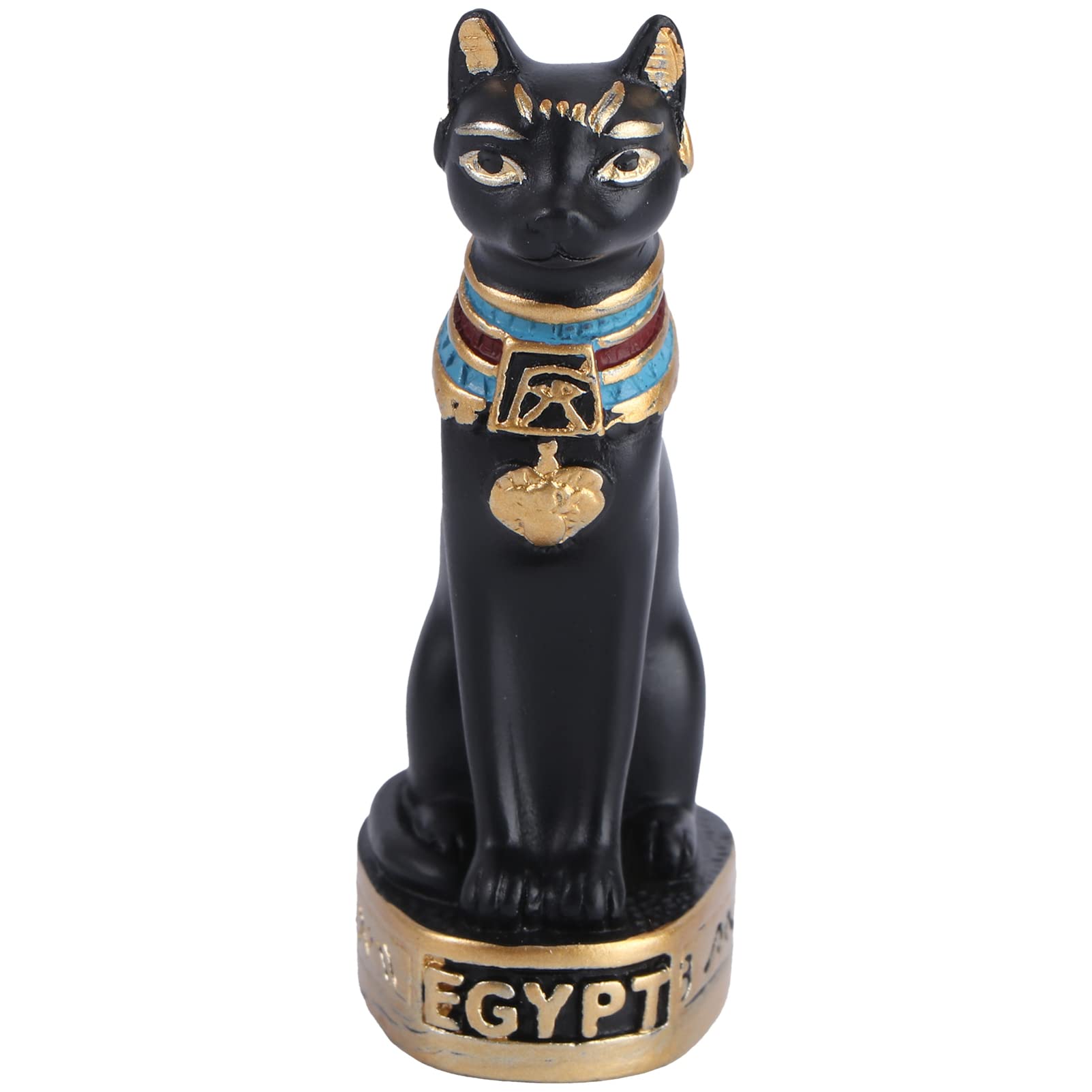 Ancient Egyptian Bastet Cat Goddess Statue With Candle Holders - 7.5" Resin Figurine Home Decor Gift
