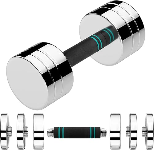 Miniatura 1 de LIFERUN Single Steel Adjustable Dumbbell, 51015lb Free Weight Single Dumbbell, Non-Slip and Comfortable Foam Handle, Adjustable Single Dumbbell for