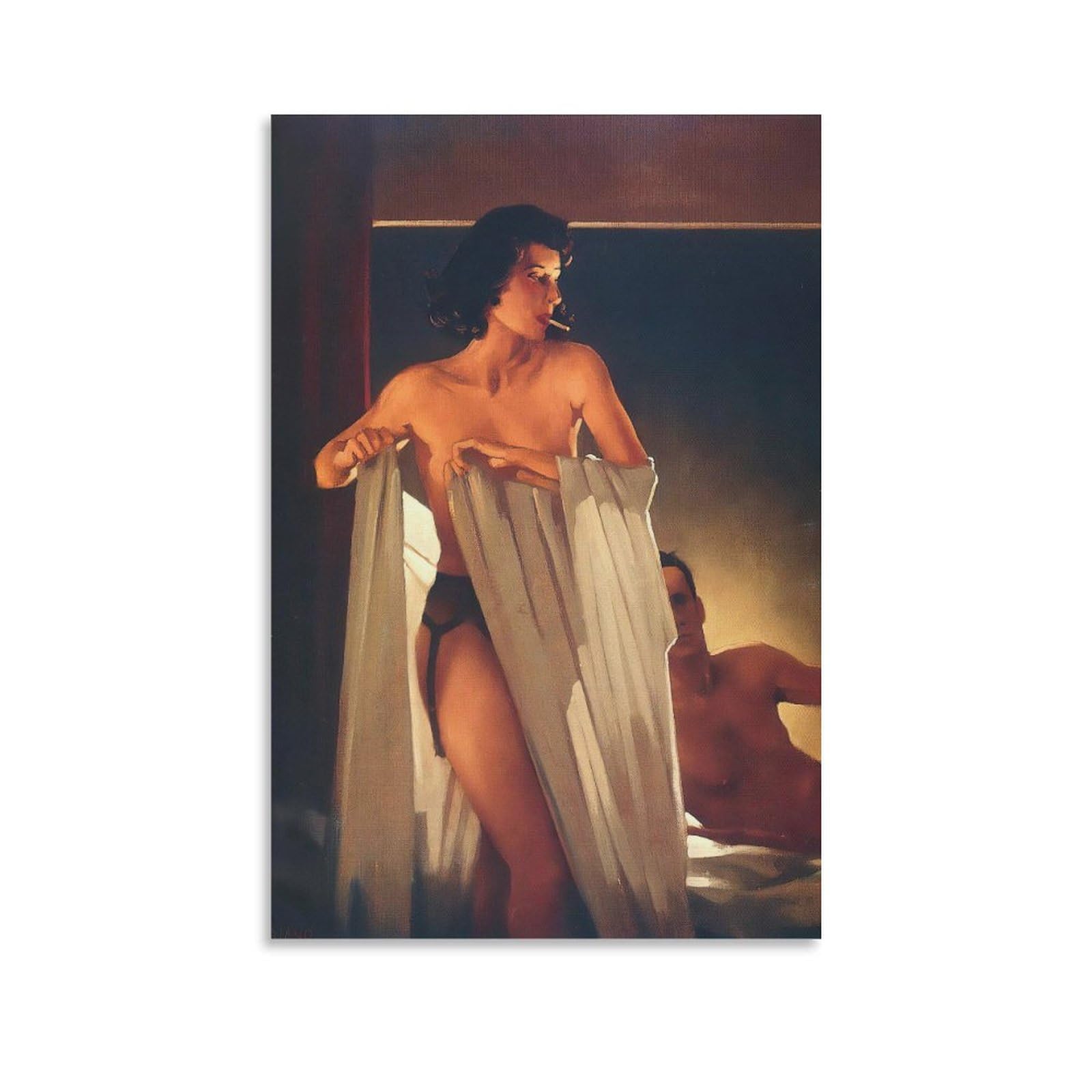 The Red Room by_Jack_Vettriano Wall Art Prints Poster (2) 23 Wall Art Picture Painting Canvas Print Artworks Bedroom Living Decor 16x24inch(40x60cm)