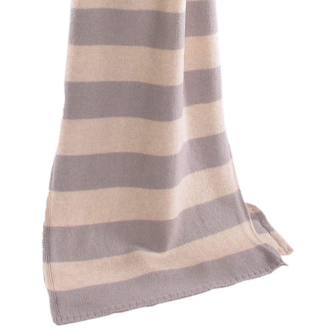 Duemme Maglieria Cashmere - Uomo Donna, Sciarpa in maglia, 100% Cashmere, Lavorazione a righe di 2 colori