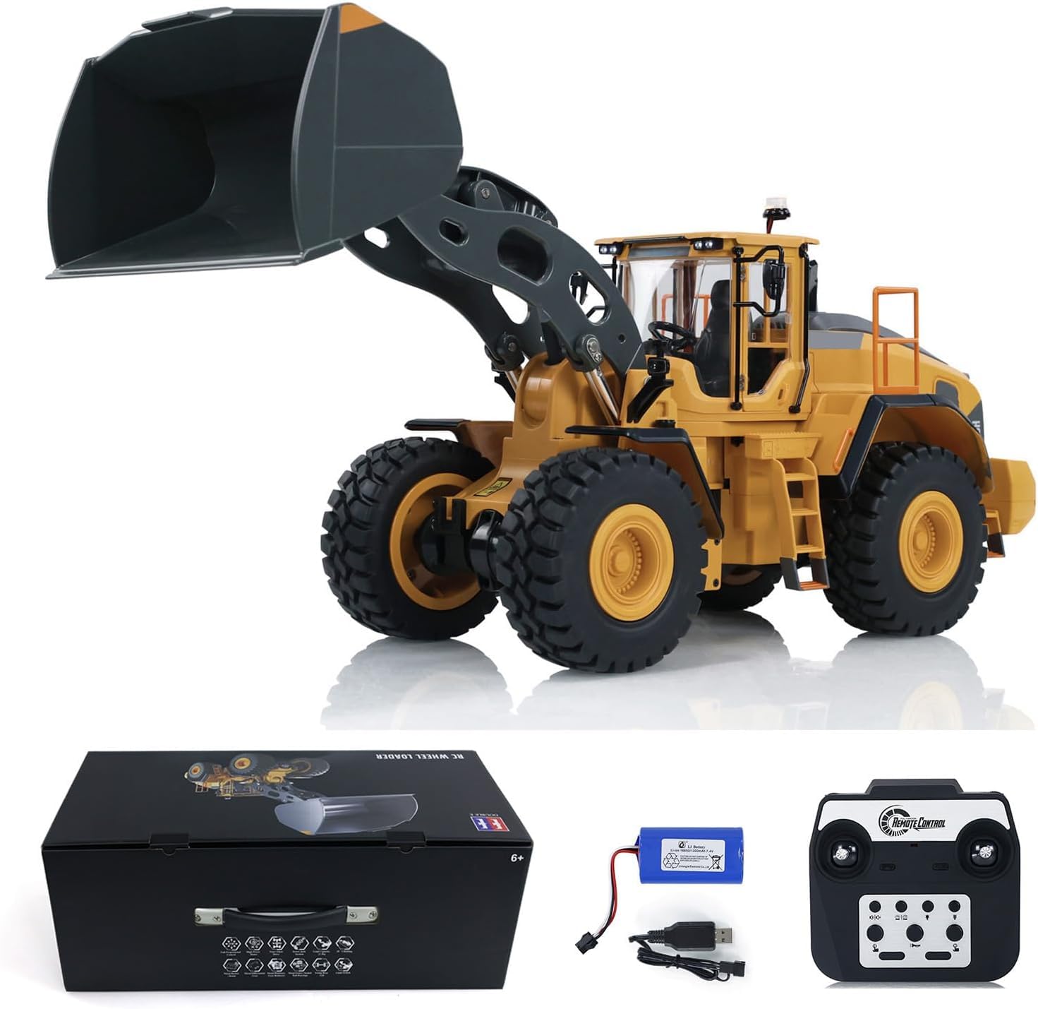 s-idee® E592 Volvo Rc Pale gommate in metallo 1:16 4WD Volvo L260H Double