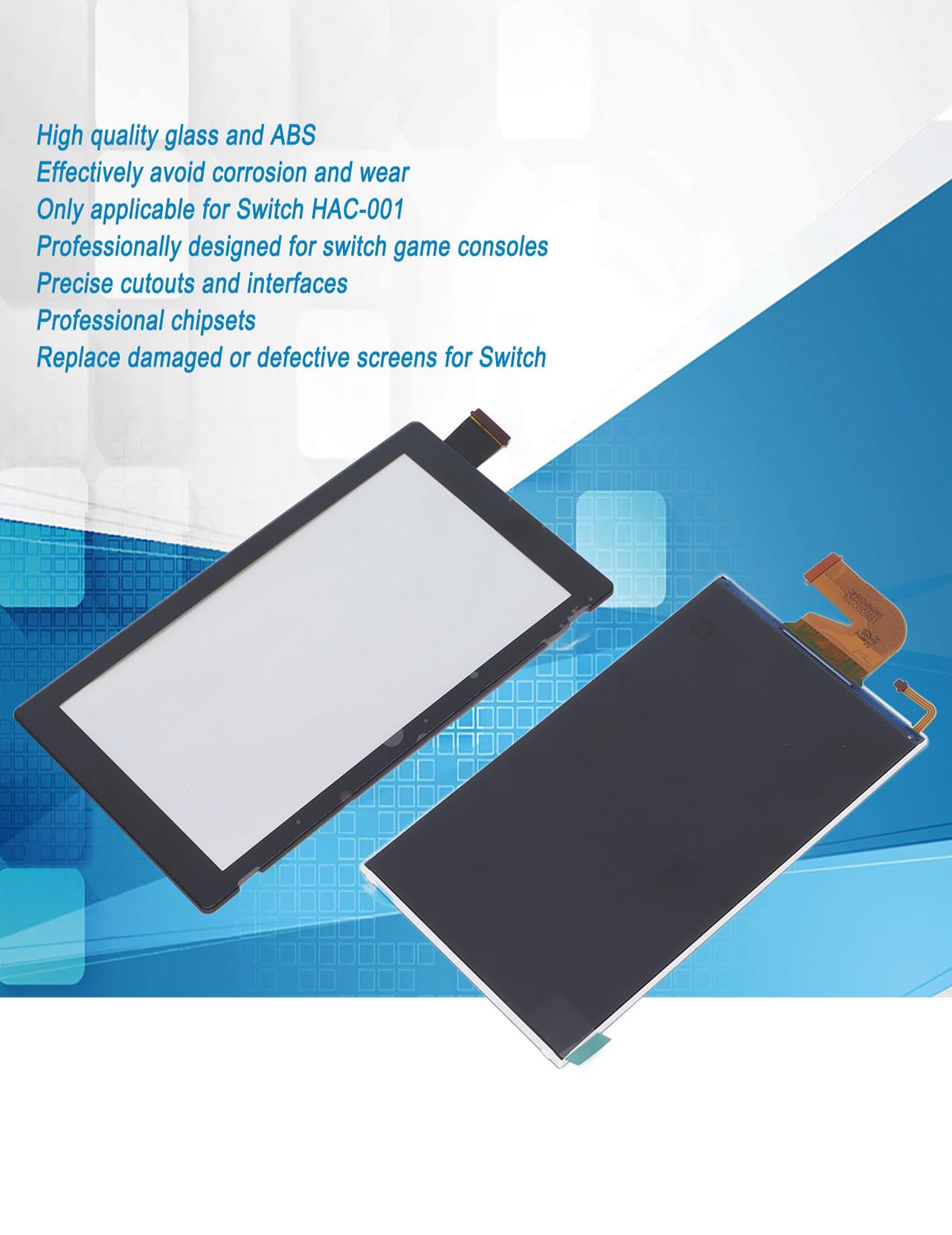 Écran LCD, écran De Remplacement pour Console De Jeu avec écran Tactile, Découpes Et Interfaces Précises, écran LCD Numérique Compatible pour Switch HAC‑001
