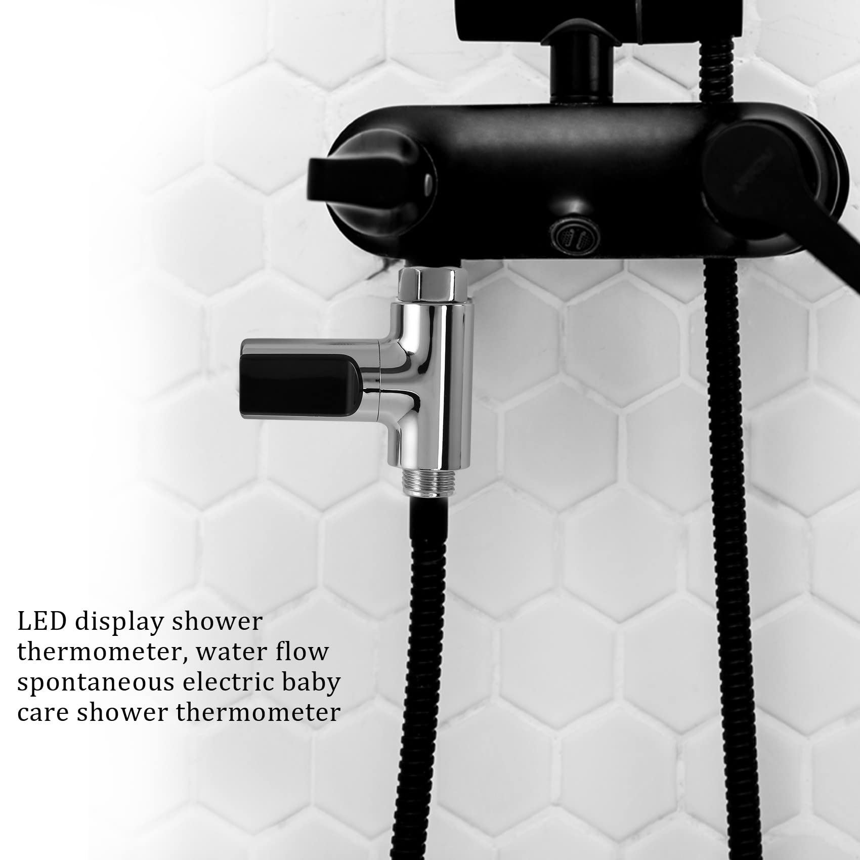Jevina Indicatore a LED, termometro doccia, flusso d'acqua, misuratore di temperatura doccia autgenerante per la cura del bambino