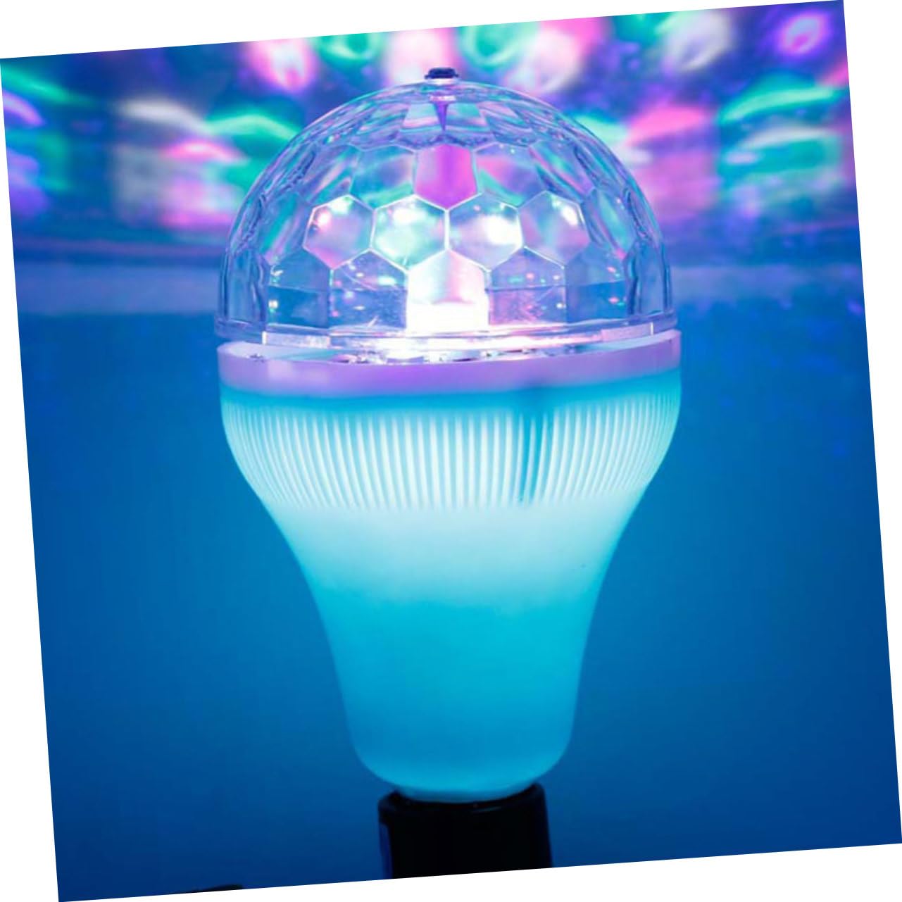POPETPOP Rotierende Glühbirne Discokugel mit Kunststoffgehäuse Stylisches Disco Partylicht für Tanzpartys LED Discolicht mit Mehrfarbig Wechselndem Licht und Funkelnder Bewegung