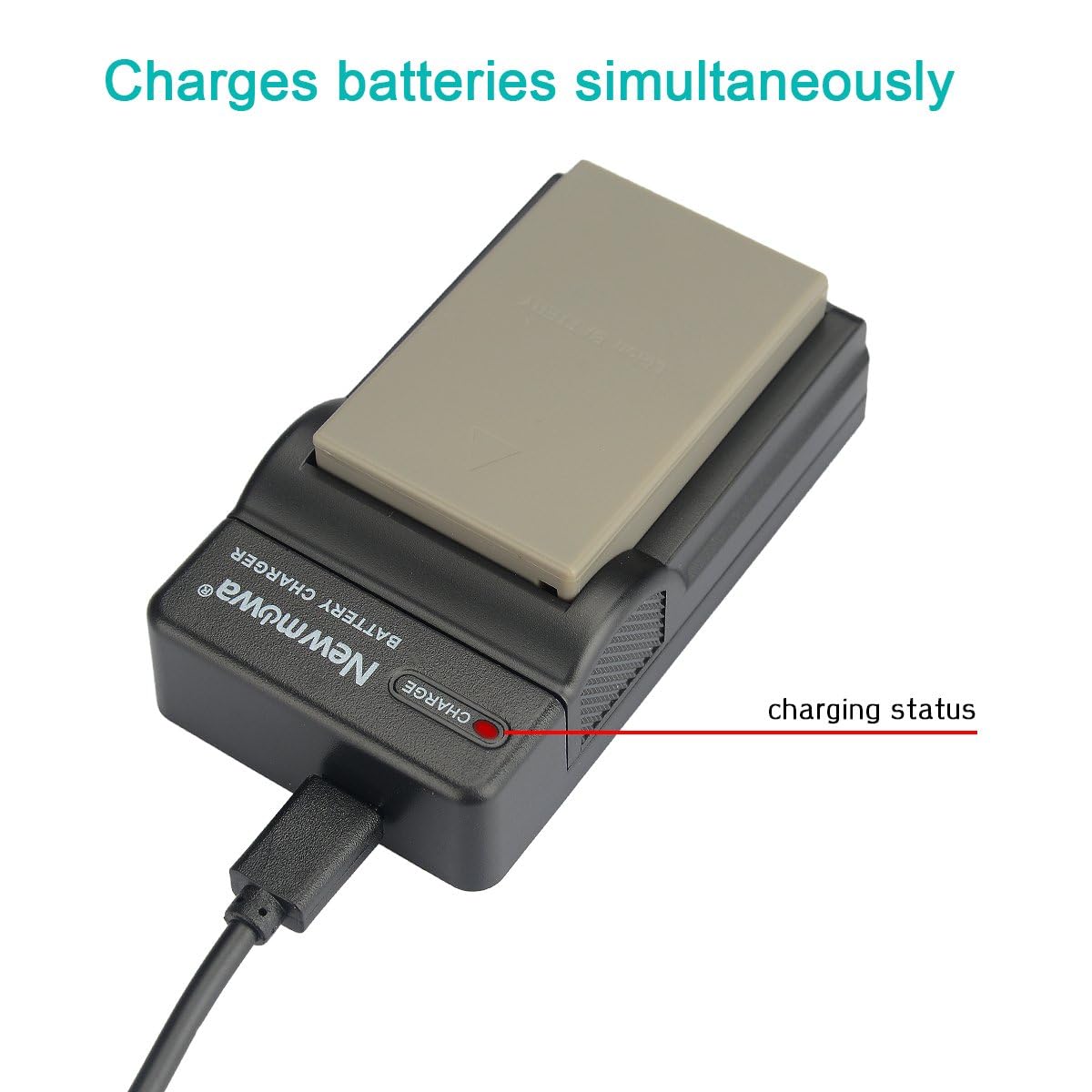 Newmowa Ersatz BLS-5 Batterie (2er Pack) und tragbar USB Ladegerät Kit für Olympus BLS-5, BLS-50, PS-BLS5 Olympus OM-D E-M10, Pen E-PL2, E-PL5, E-PL6, E-PL7, E-PM2, Stylus 1