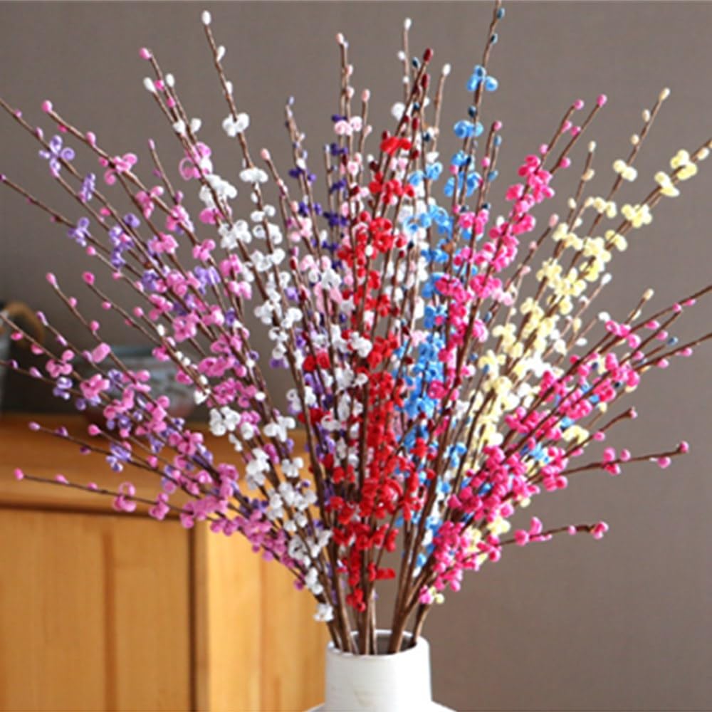 OUKEYI 8 Pcs 29.5“ Long Artificial Jasmine Flowers Tall Fake Flower Bouquet Faux Jasmine Plants Dry Branches for Wedding Home Party Office Party DIY Decor (sky blue) - Image 3
