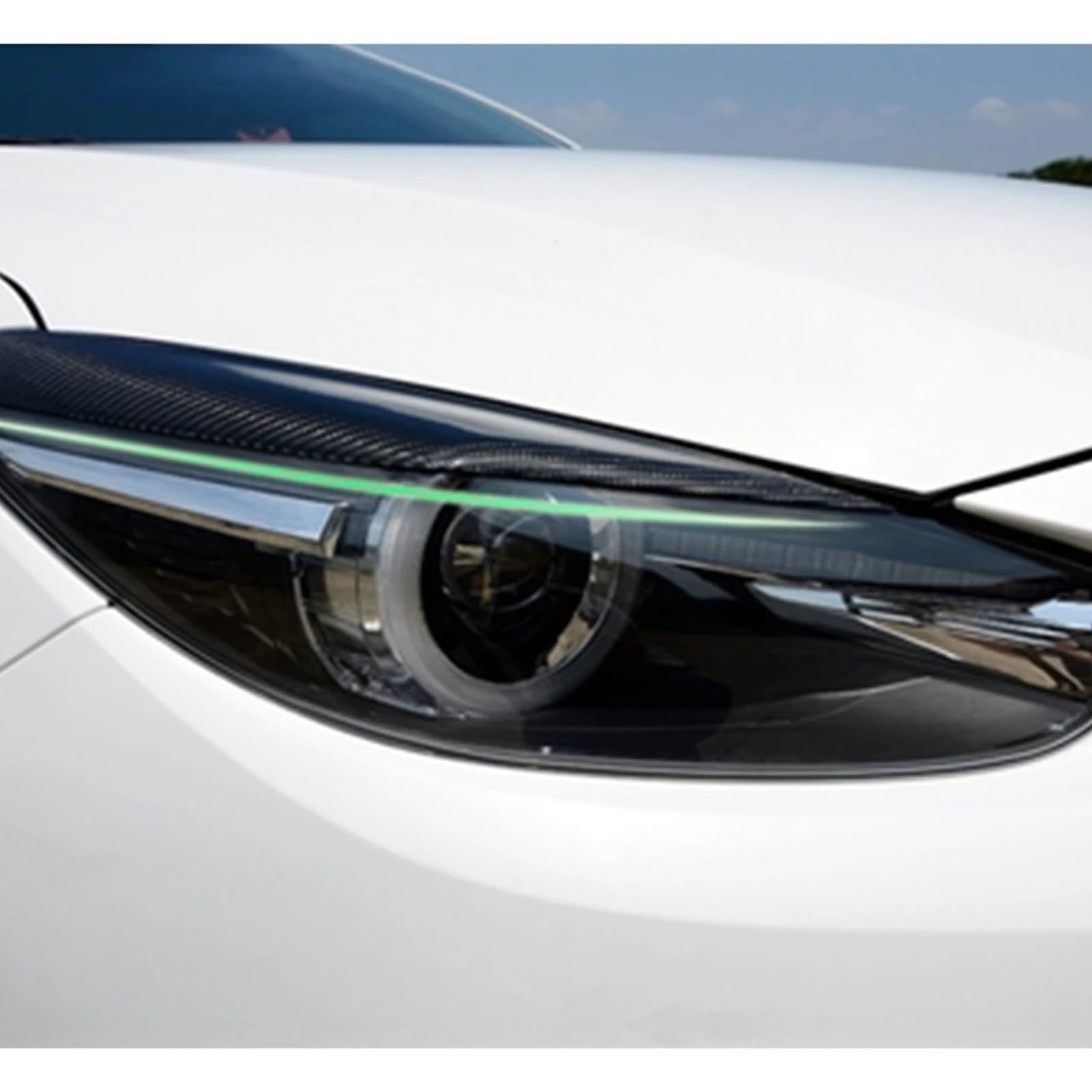 Naklejka na przedni reflektor z włókna węglowego, osłona na brwi, wykończenie powieki reflektora, Compatible With Mazdy, 3 Axela 2017-2018