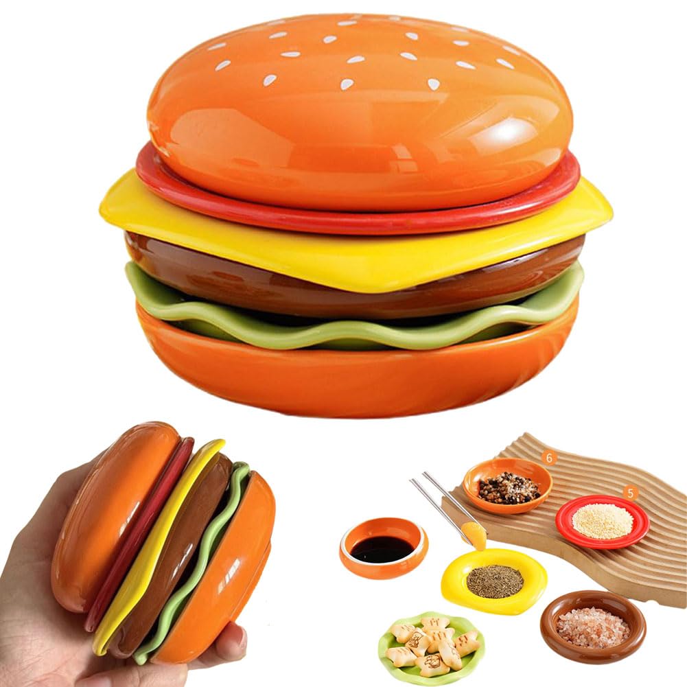 Set D'assiettes Et Bols Empilables - Pour Hamburgers, Sauces, Snacks - Polypropylène - Pour Enfants Et Adultes