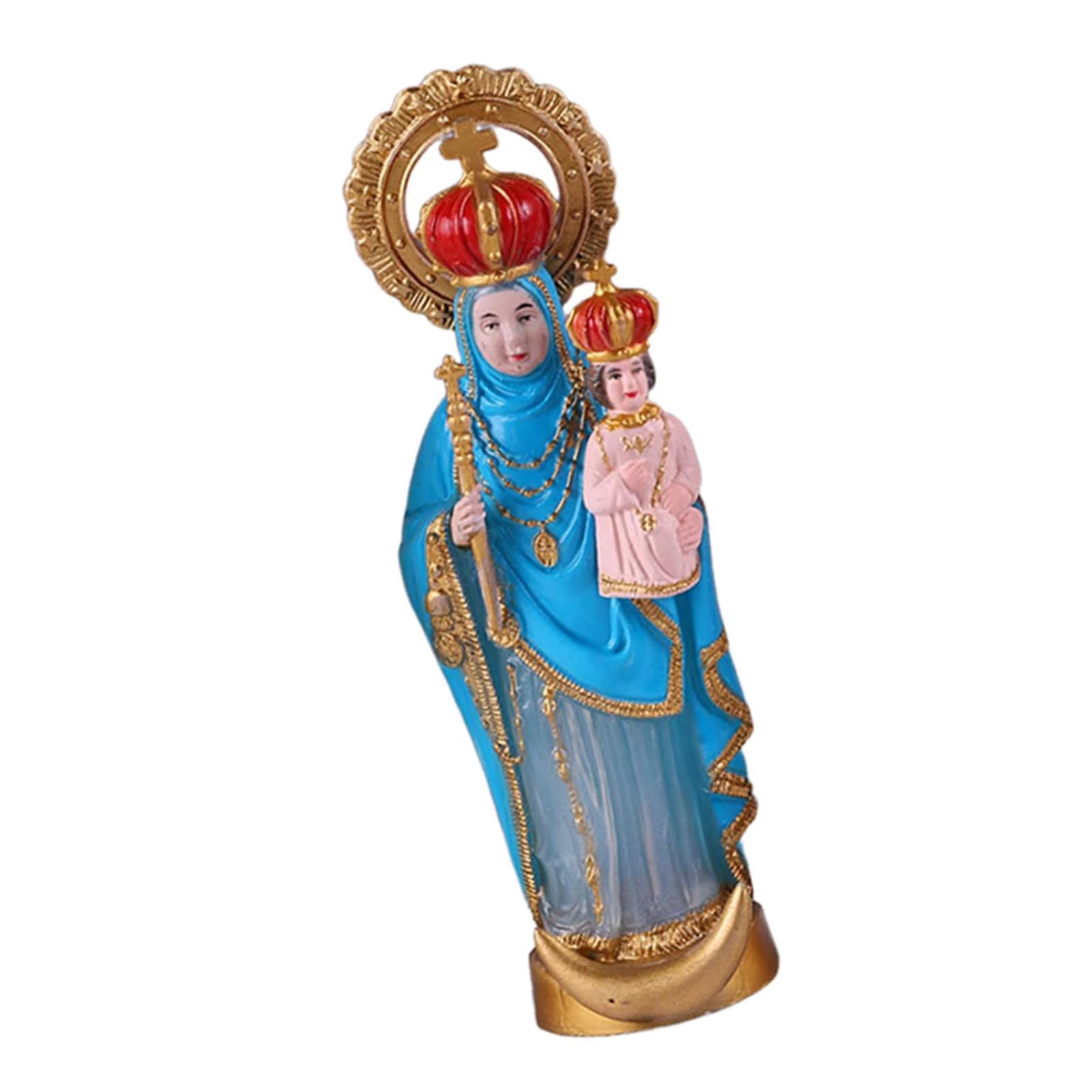 Sisyeuo Holding the Holy Child Statue Sculpture, Western Character Figurines Religious Home Decorations Western Character Statue Figurine