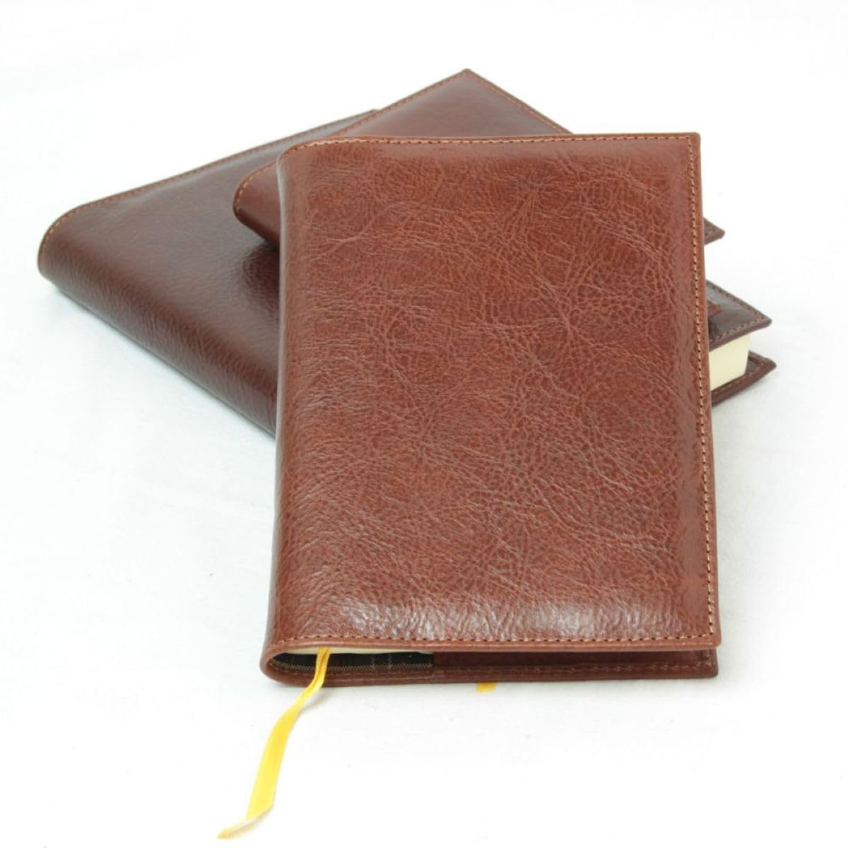 Old Angler Firenze Diario in Pelle pieno fiore, Copertina Marrone con Fodera Tartan, Quaderno A5 con Pagine Rigate e Segnalibro, Elegante Journal per Appunti e Note