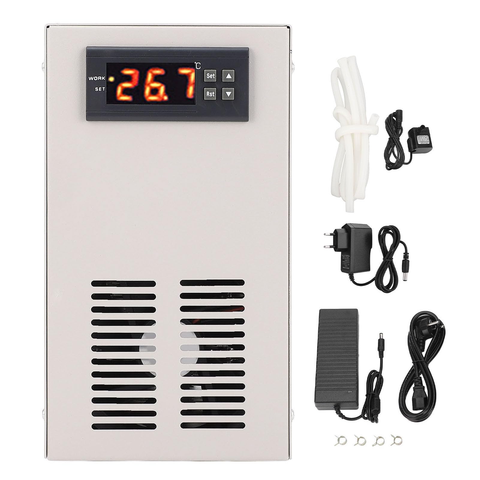 Luqeeg Enfriador de Agua para Acuarios, Enfriador de Agua Electrónico con Pantalla Digital de -55 a 120 Grados Máquina Enfriadora de Agua para 35L Pecera/Baños de Hielo/Baños de Agua