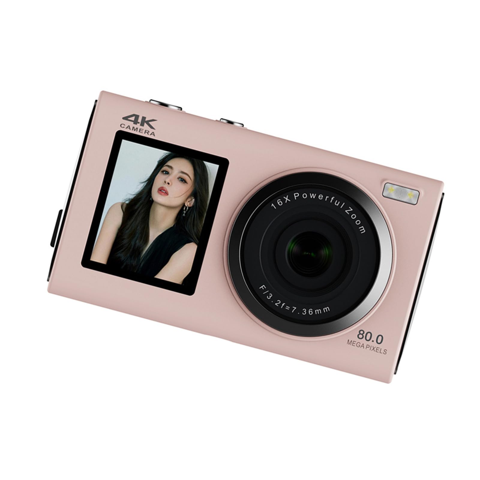 Fotocamera a doppio schermo da 80 4K con batteria a lunga durata e facile per fotografi adolescenti Viaggiatori Studenti Fotocamera digitale per adolescenti Principianti