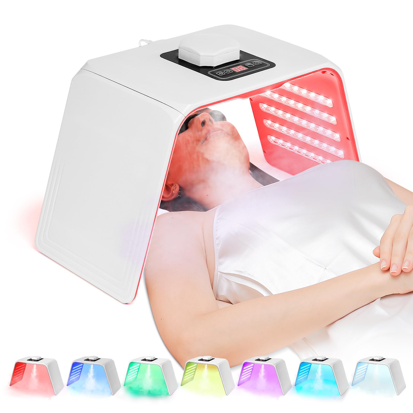 Masque de thérapie par lumière LED pour le visage, masque portable Photon LED, thérapie par la lumière, anti-âge, machine de soins de la peau pour points noirs, rougeurs, rides (bleu)