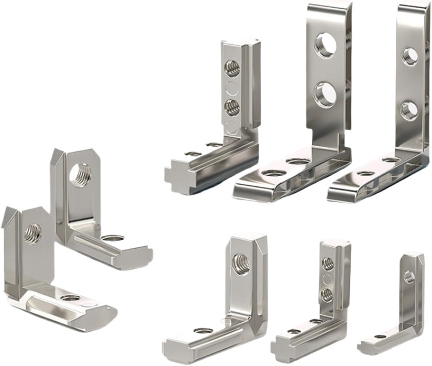 L Brackets Interior Corner Connector Joint with Screws for Aluminum Extrusion Profile(Eu4040-m6-2set)