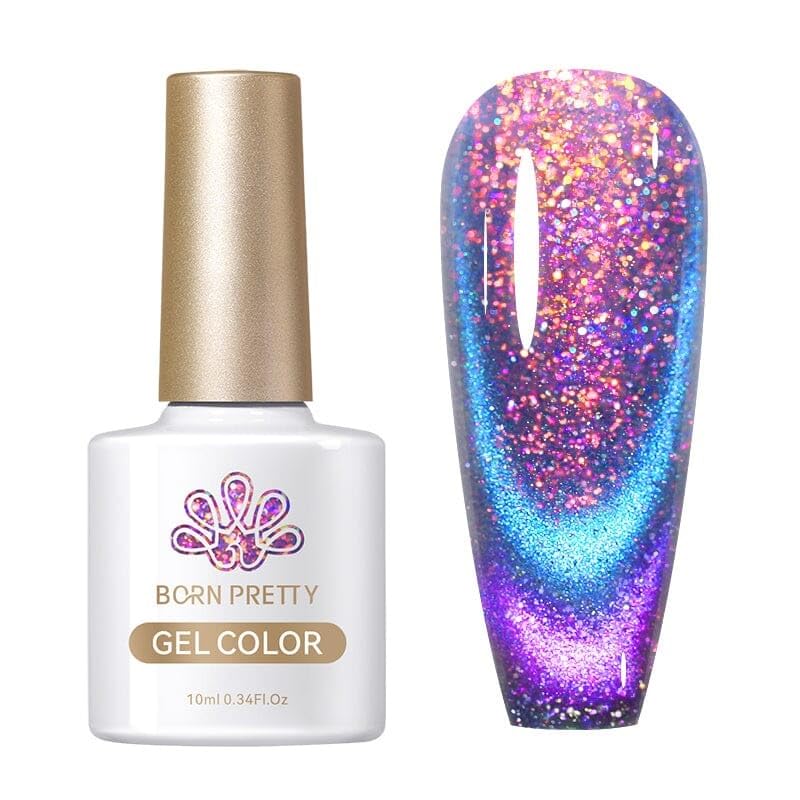 Born Pretty 9D Magnetic Gel Nail Polish from BELLE GAGA Chameleon Holorgraphic Cat Magnetic Eye Gel Polish Glitter Gel Polish (RG06, 10ml*1Pcs)-image-1