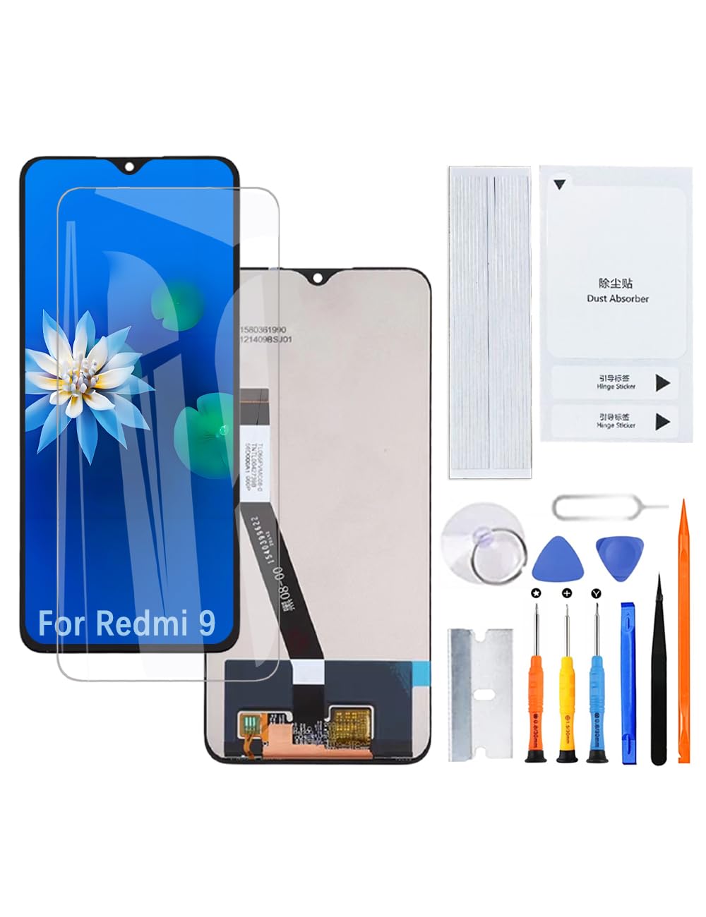 H&LYCYJ Pantalla de visualización para Xiaomi Redmi 9 M2004J19G M2004J19C LCD Reemplazo de pantalla con kit