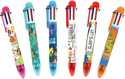 Miniatura 4 de Bolígrafo retráctil 6 en 1 multicolor arcoíris hawaiano (Aloha Gecko)