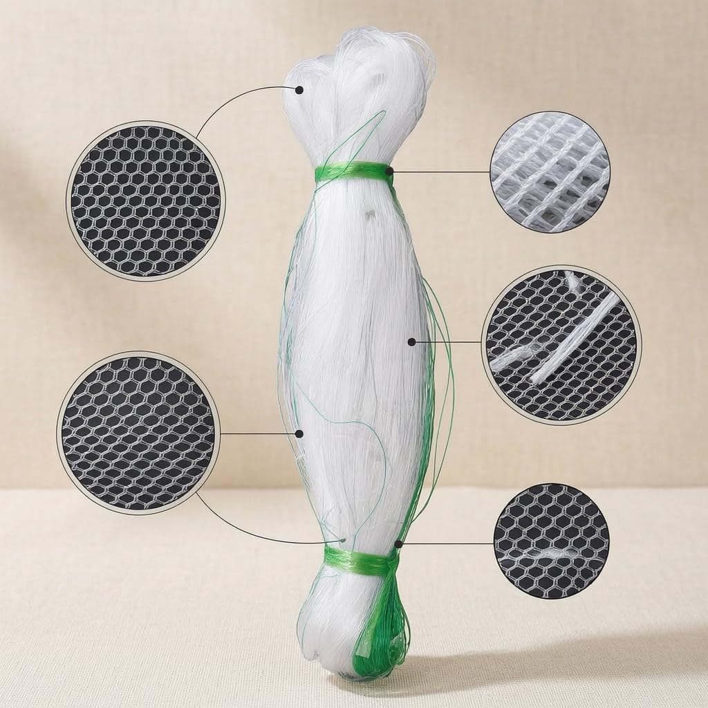 Malla para Guiar Plantas Trepadoras, Soporte Robusto para Cultivo Agrícola, Enrejado Plantas trepadoras, Grueso de Seis hebras, 5m*100m, 30 Agujeros (para Pepino y Calabaza amarga)