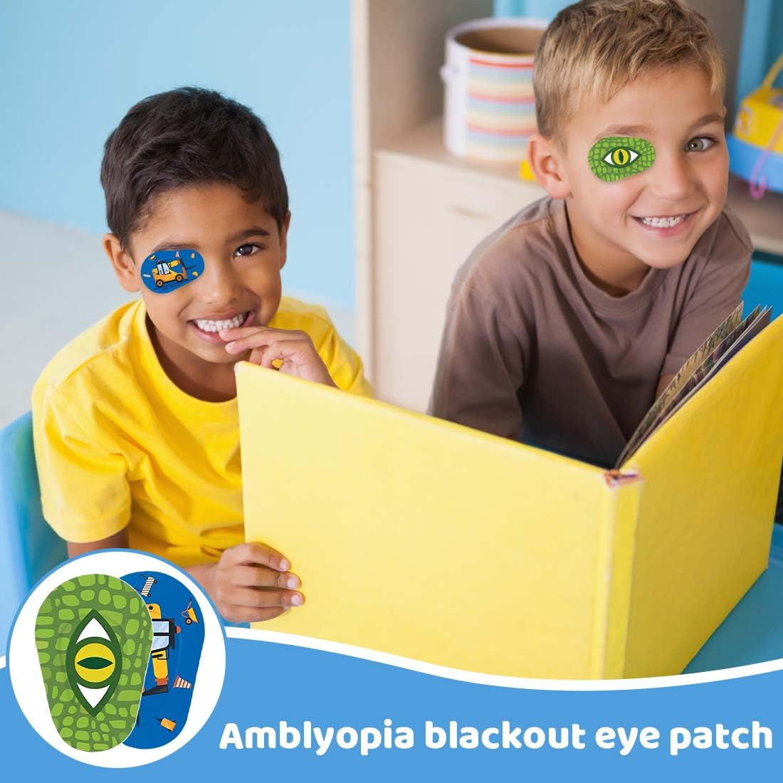 24 Pezzi Bende Oculari per Bambini,Benda Occhio Pigro Bambini,Benda Adesiva Sull'Occhio per Bambini Benda Adesiva in Cotone per Bloccare la Luce Estiva per Bambini(8 Stili/Interessante)
