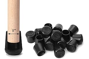 Furnigear Rubber Chair Leg Tips Caps 1" Inner Diameter -Black Chair Leg...