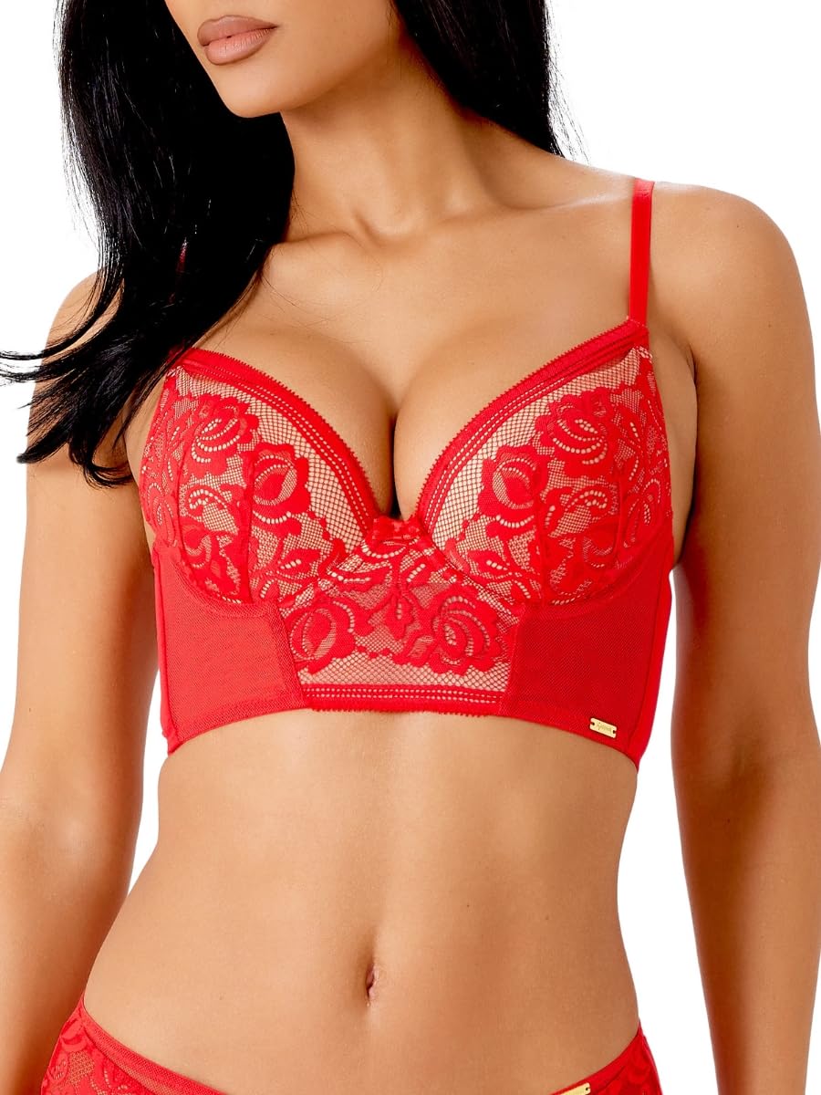 Gossard Encore Padded Longline Bra Allure Red 34FF