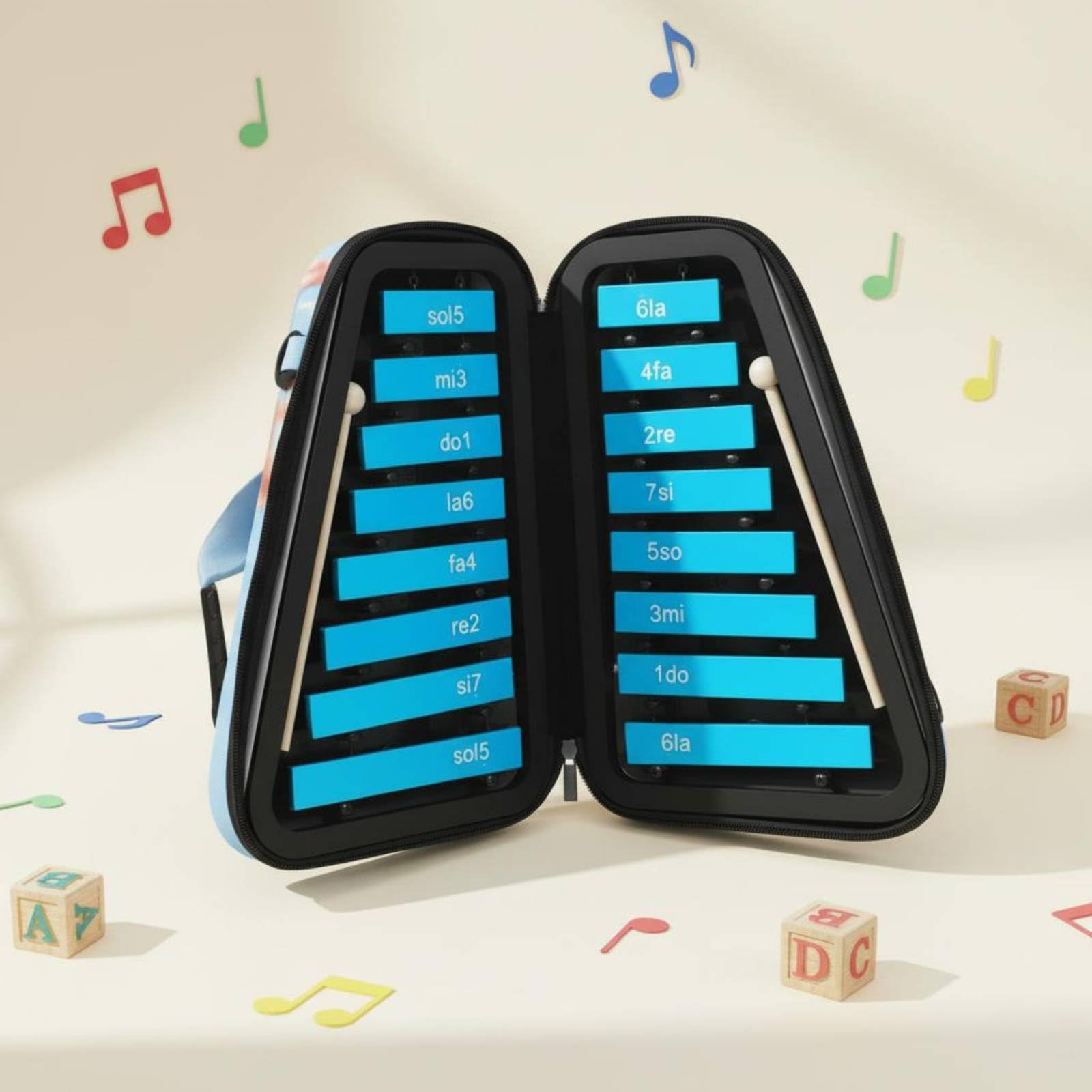 Carillon 16 Note Portatile Metallofono Infantile Scuola Xilofono da Bambini per Asilo, Casa