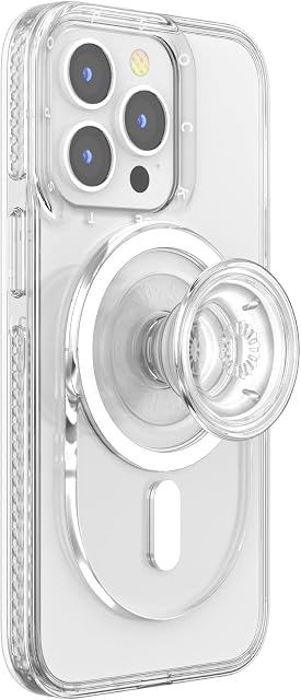 PopSockets: PopGrip for MagSafe - Expanding Phone Stand and Grip with a Swappable Top for Smartphones and Cases - Clear