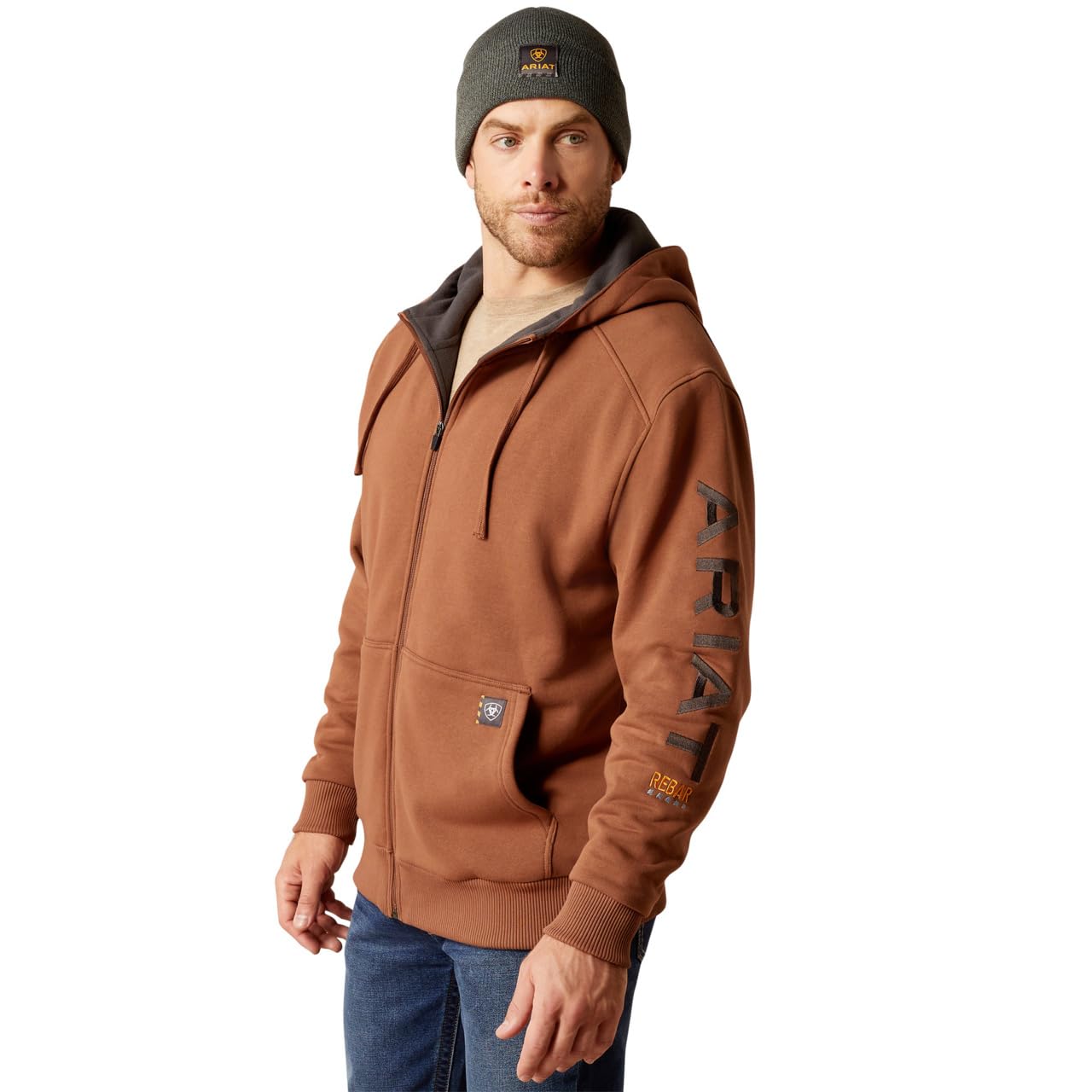 ARIAT mens Rebar All-weather Full Zip Hoodie