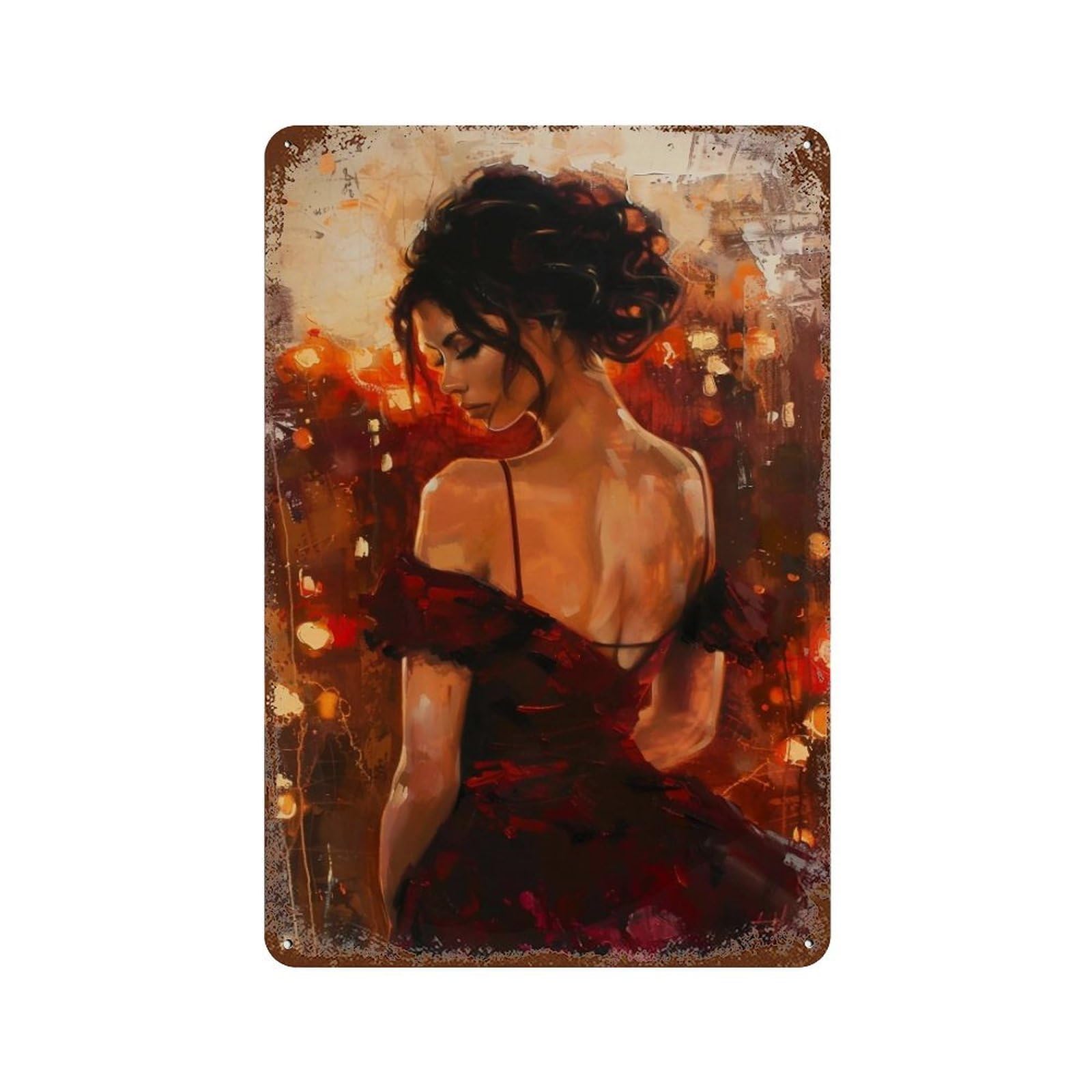 HDURYEYRYY Crimson Dance Reverie 03 Wall Retro Iron Vintage Art Metal Tin Sign Poster Modern Home Cofffee Club Art Bar Shop Decor 30x20cm
