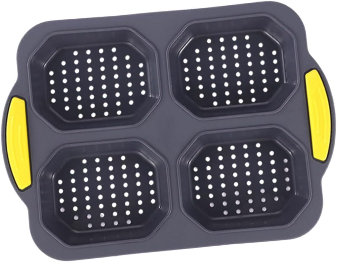 Amosfun Silicone Hamburger Bun Pan High Temperature Nonstick Baking for Baking Burgers Cakes and Breads for Versatile DIY Pastries
